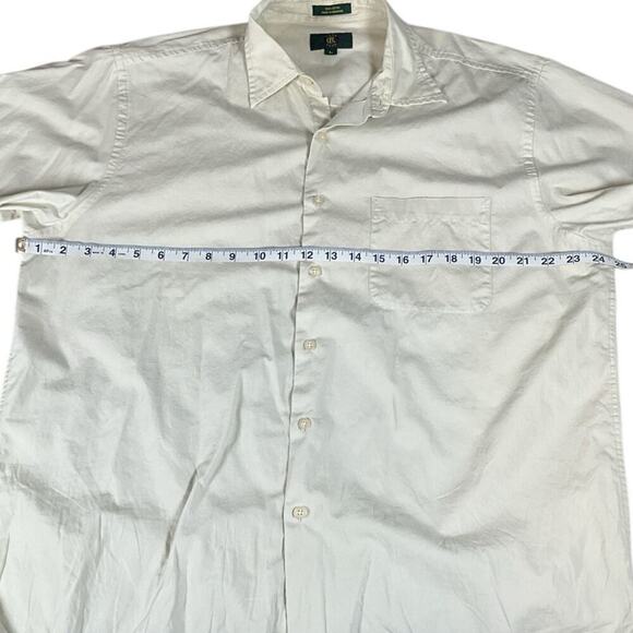 Club Room Button Down Short Sleeve Casual Shirt Size Large 100% Cotton Light Tan - Picture 7 of 7